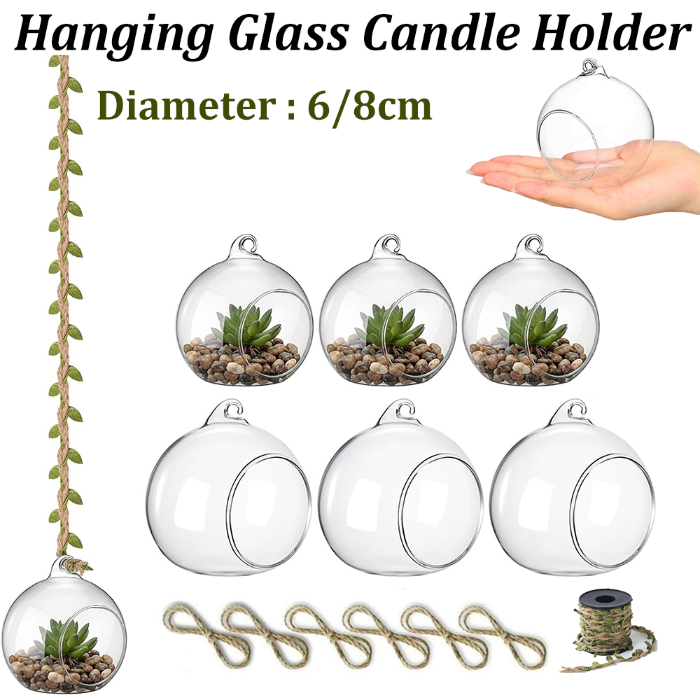 Plant Parenting - Glass Hanging Orbs Fillable Clear Tealight