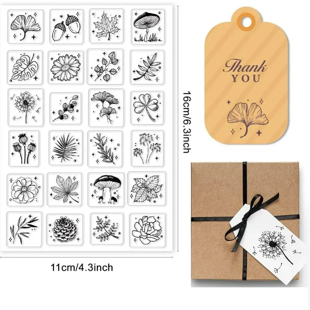 Flowers Leaves Clear Stamps fo - Rubber Plant Ficus ulasan dan harga