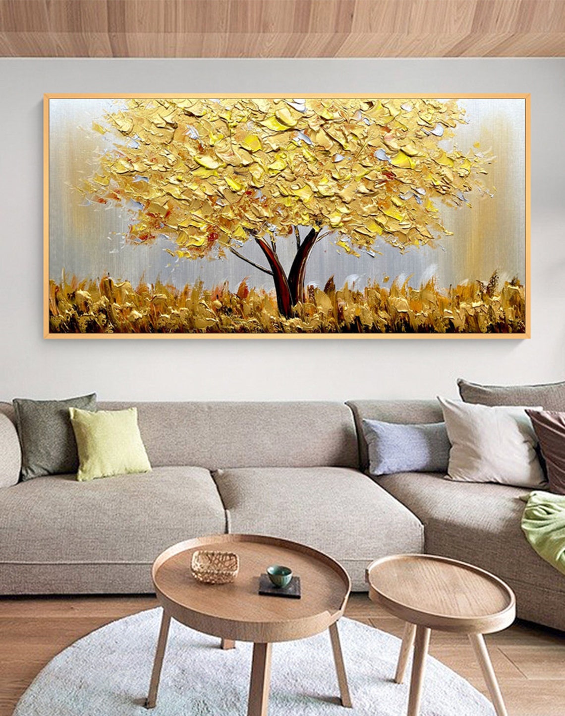 Blooming Gold Tree On Canvas A - Plant Parenting ulasan dan harga